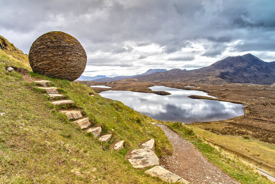 The Globe at Knockan Crag Trail in theNorth West Highlands