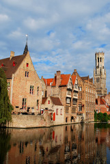 The view of the historical city center in Bruges, West Flanders, Belgium