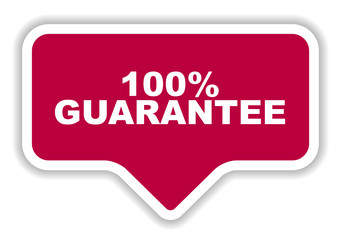 red vector banner 100% guarantee