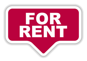 red vector banner for rent