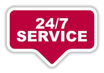 red vector banner 24/7 service