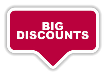 red vector banner big discounts