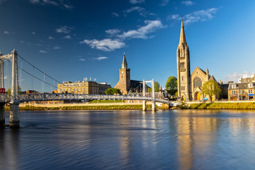 Fototapeta premium Impression of Inverness and the Greig Street Bridge in Scotland
