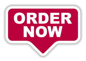 red vector banner order now