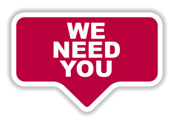 red vector banner we need you
