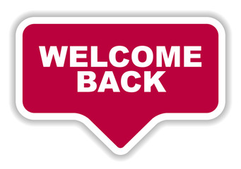 red vector banner welcome back