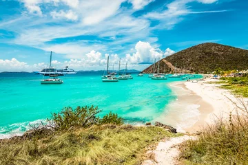 Rolgordijnen White Bay Beach, Jost Van Dyke, British Virgin Islands.  © Nancy Pauwels