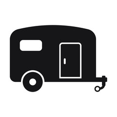 Camping trailer icon vector isolated