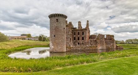 Fototapeta na wymiar Caerlaverock Castle in Dumfries and Galloway Council Area in Scotland