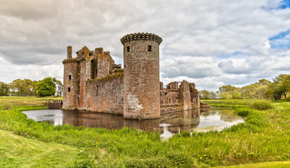 Fototapeta na wymiar Caerlaverock Castle in Dumfries and Galloway Council Area in Scotland