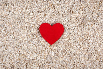 Healthy diet with traditional oats - food concept - love for health, porridge, good nutrition, oats or your heart!