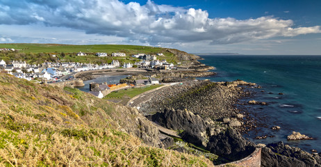 View over Portpatrick in Dumfries and Galloway in Scotland