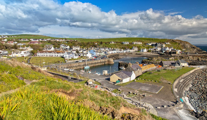 Fototapeta na wymiar View over Portpatrick in Dumfries and Galloway in Scotland