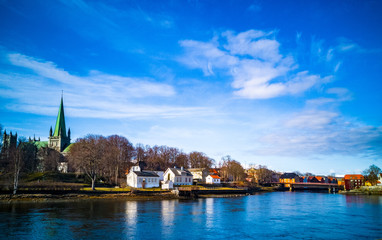 Nidalva river and the Nidarosdomen church