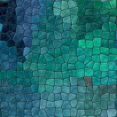 abstract nature marble plastic stony mosaic tiles texture background with black grout - dark indigo, teal, pine, mint, turquoise, blue, green colors