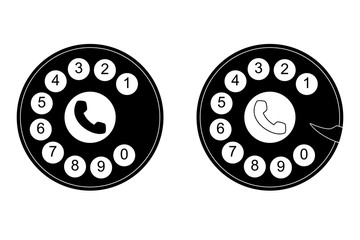 Phone dial, dial icon on white background, vector illustration