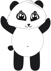 Cute panda in cartoon style. Children's illustration.