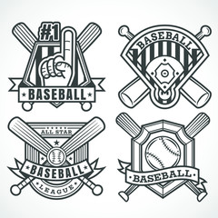 Obraz premium Baseball badges in black and white
