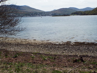 lake beach in the mountains