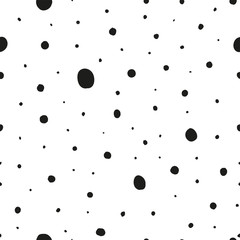 Abstract hand draw dots pattern in black and white. Concept composing with dots, circles and geometric shapes.