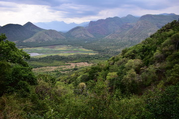 Fototapeta premium Green Valley View in Kodaikanal Hills