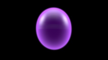 3D illustration of a purple object, a gas cloud of high-temperature plasma. Abstract image of futuristic black background. 3D rendering isolated. Ball lightning.
