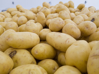 Heap of potatoes on the market