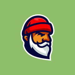 old lumberman head logo mascot template vector illustration