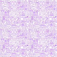 Retro Fashion Line Seamless Pattern