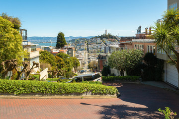 Lombard Street, known as crooked street in San Francisco, California. USA