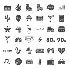 Retro Solid Web Icons