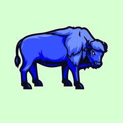 american bison esport logo mascot vector illustration