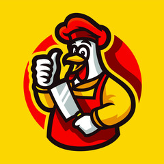 fried chicken esport mascot logo vector illustration
