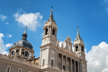 Fototapeta na wymiar Madrid Cathedral of Saint Mary the Royal of La Almudena