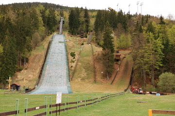 View of Harrachov ski jump in summer