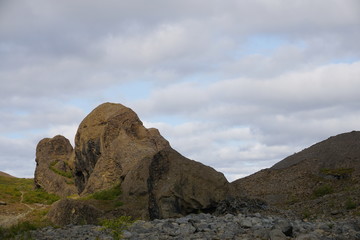 Raudholar and hiking tour around on Iceland with beautiful landscape