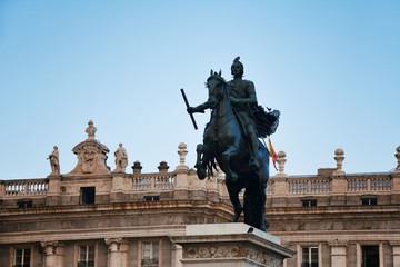 Madrid Royal Palace Felipe IV statue