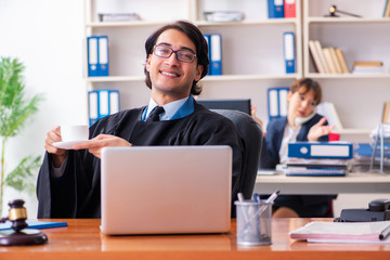 Two lawyers working in the office