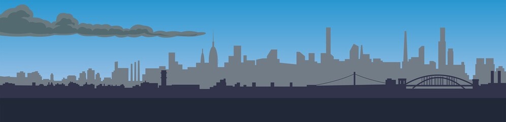 Obraz premium Panorama of the big night city