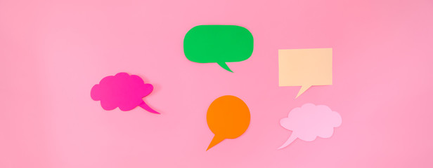 Icons for text on a pink background .