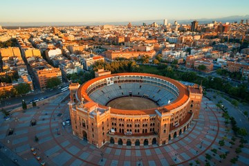Vue aérienne des arènes de Madrid Las Ventas