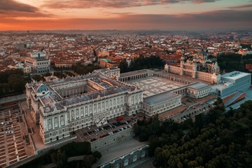 Naklejka premium Madrid Royal Palace aerial view