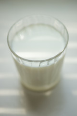 Glass of milk closeup
