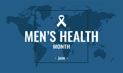 Men's Health Month card or background. vector illustration.