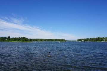 Landscape of Finland in summer with blue sky