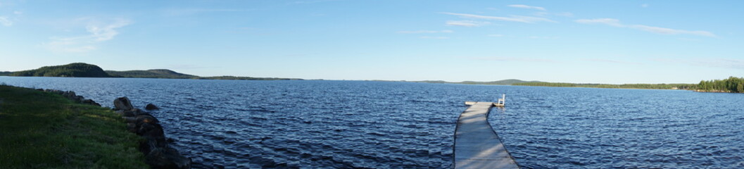 Fototapeta premium Landscape of Finland in summer with blue sky