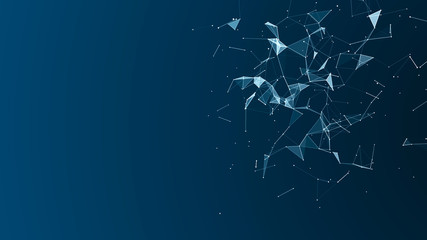 Abstract digital background. Cosmic particles. The effect of plexus. Big data visualization. 3d rendering