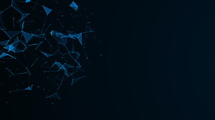 Abstract digital background. Cosmic particles. The effect of plexus. Big data visualization. 3d rendering