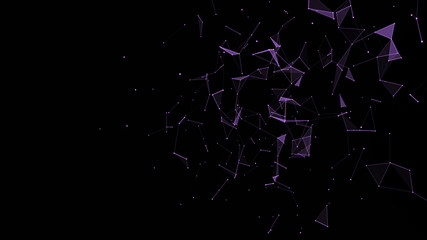 Abstract digital background. Cosmic particles. The effect of plexus. Big data visualization. 3d rendering