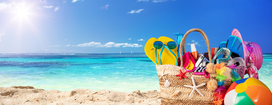 Summer Vacation - Accessories In Beach Bag